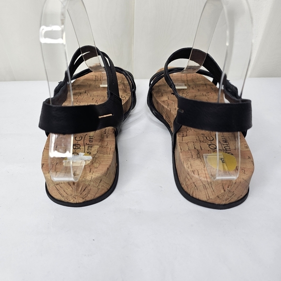 B.O.C Comfort Black Strappy Sandals Cork Footbed Size 8 - Picture 6 of 9